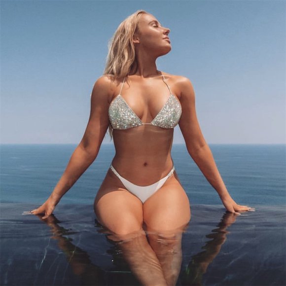 White  Bikini Thong Swimsuit - Picture 9 of 10